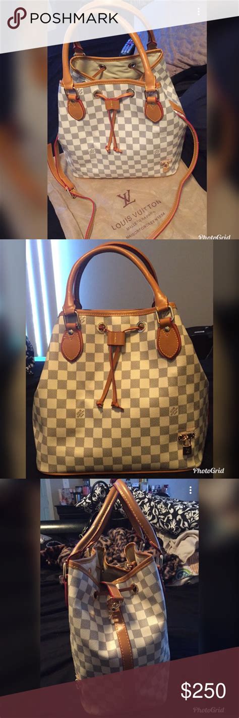 louis vuitton white and grey checkered bag|louis vuitton inside bag.